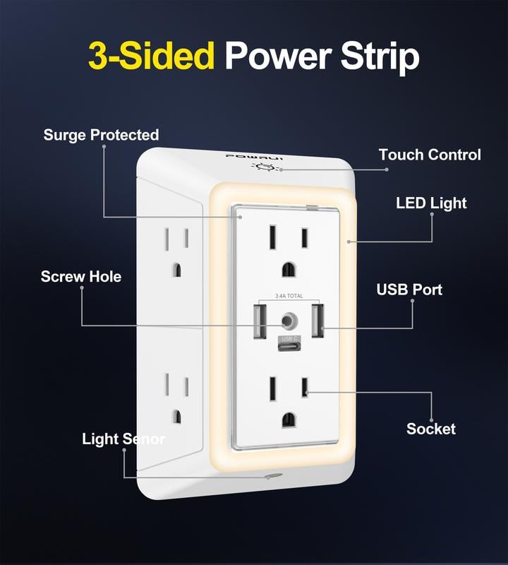 Multi Plug Outlet Surge Protector